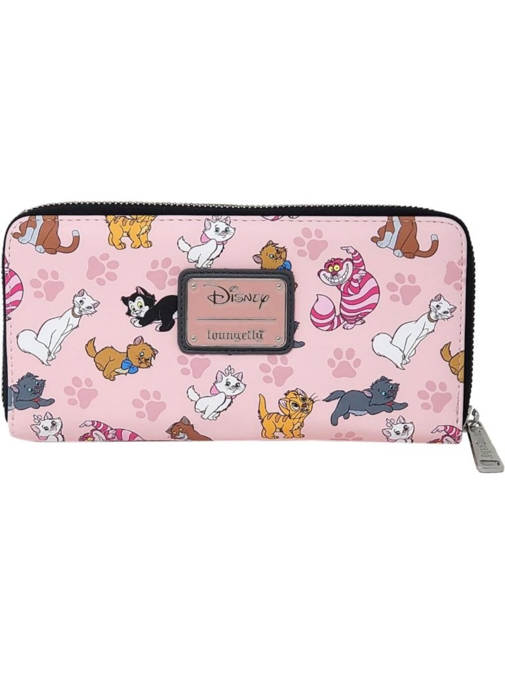 Faux Leather Zip Around Clutch Wallet for Disney Cat Lovers - Stylish
